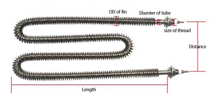 I/U/W Shape Electric Air Duct Strip Finned Tubular Heaters